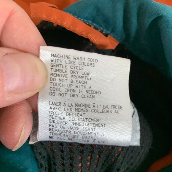 New Balance Orange Nylon Windbreaker Jacket Sz M - Picture 4 of 5